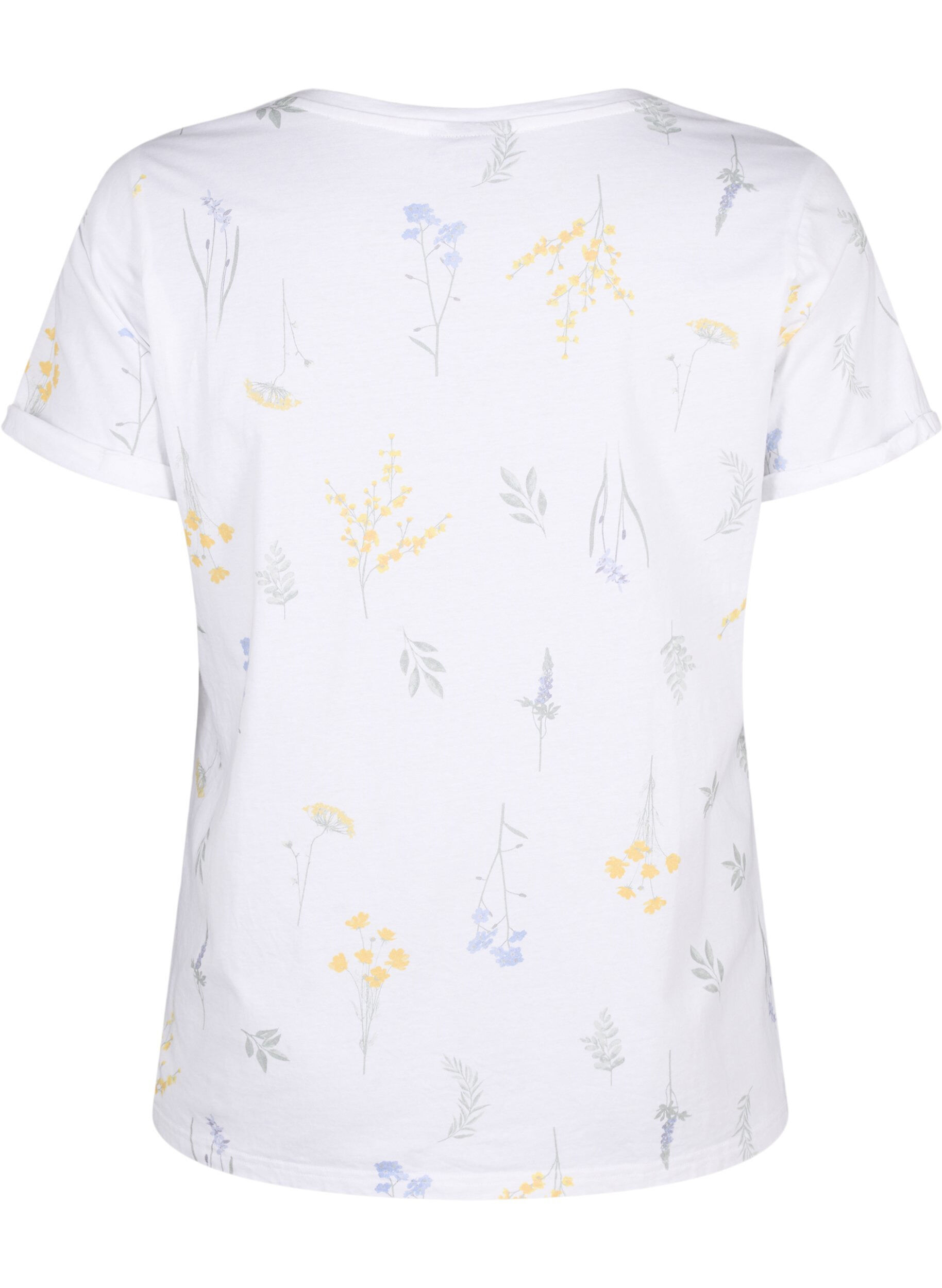 Zizzi T-Shirt aus Bio-Baumwolle mit Blumendruck, Bright W. AOP, Packshot image number 1