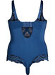 B&uuml;gel-Spitzenbody mit Tr&auml;gerdetails, Blau, Packshot image number 1