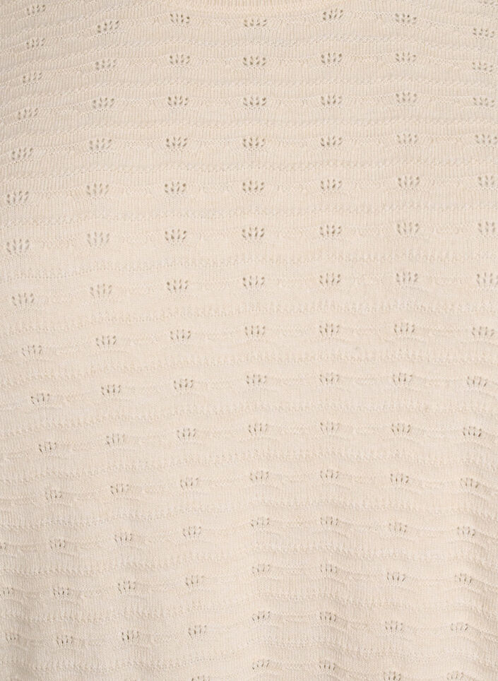 Blouse en maille textur&eacute;e &agrave; manches courtes, Beige, Packshot image number 2