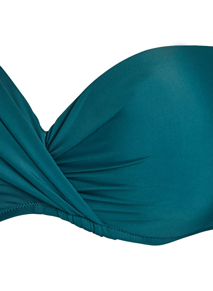 Bikinioberteil mit B&uuml;gel und Raffung, Gr&uuml;n, Packshot image number 2