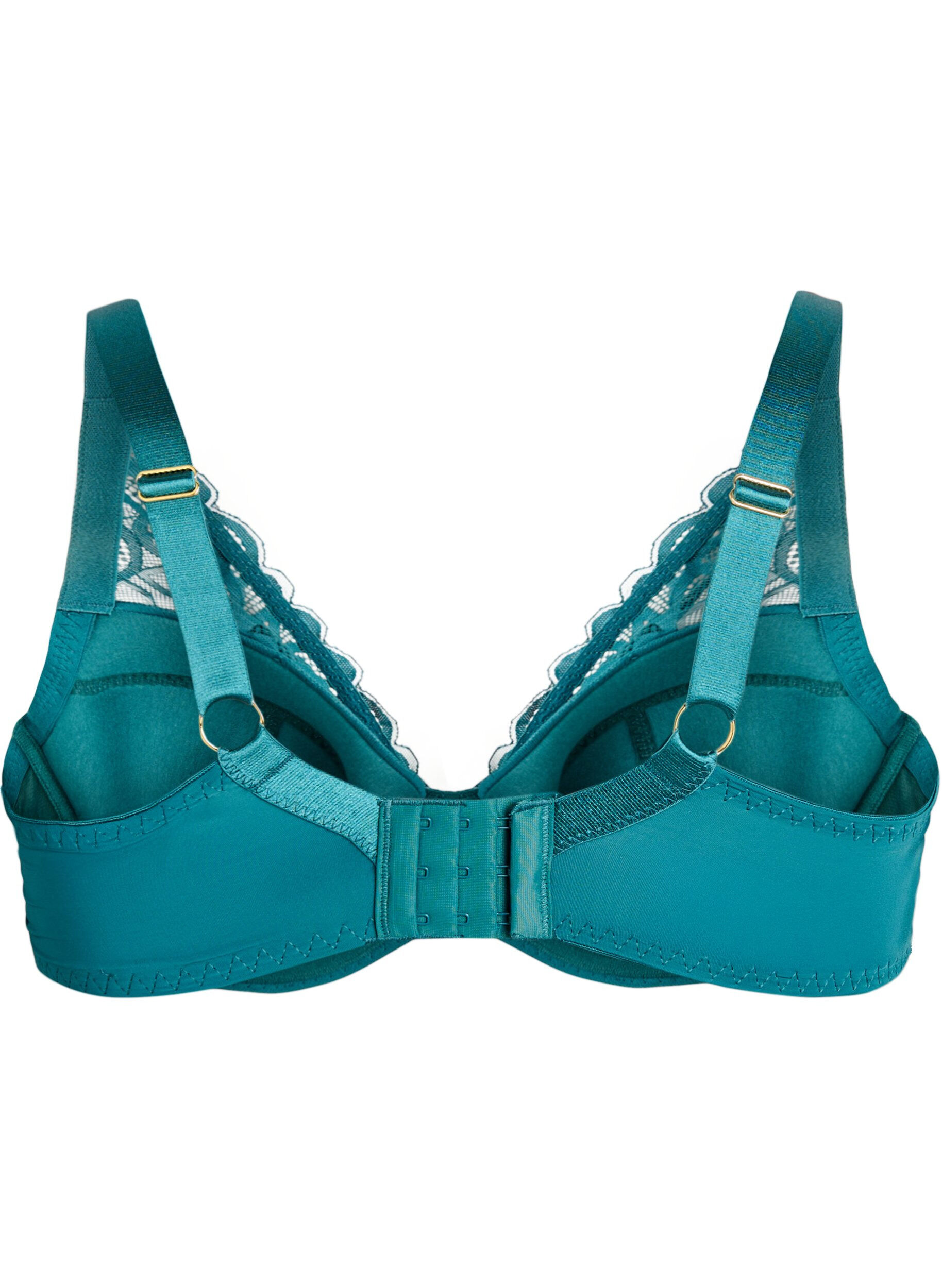 Zizzi Soutien-gorge rembourr&eacute; &agrave; armatures en dentelle, Vert, Packshot image number 1