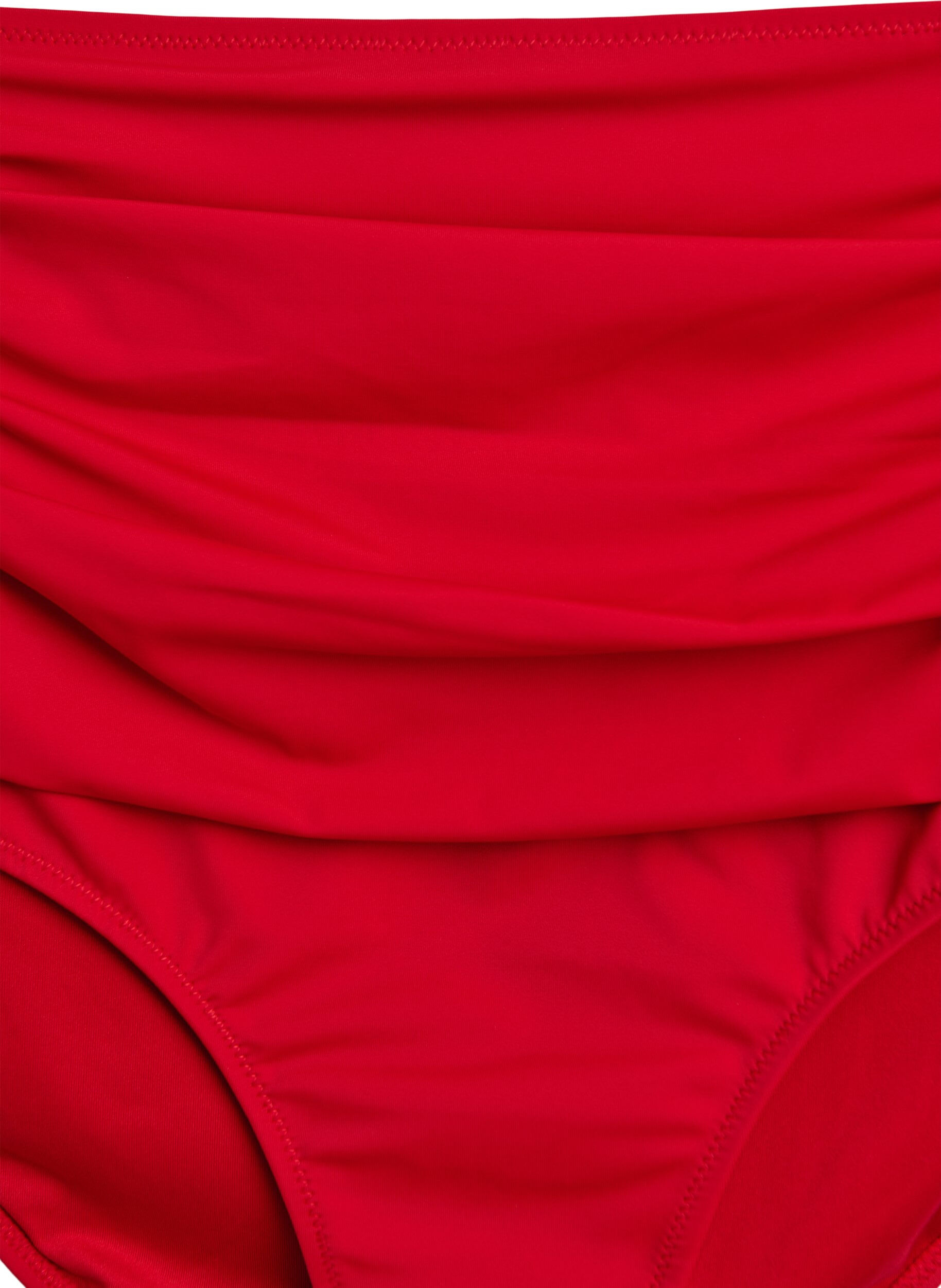 Zizzi Bas de bikini &agrave; taille haute, Rouge, Packshot image number 2