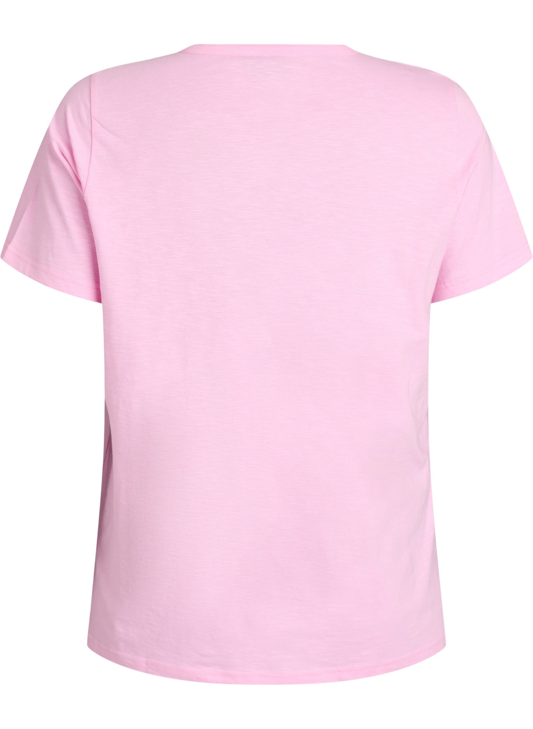 Zizzi T-shirt dot&eacute; de boutons, Rose, Packshot image number 1