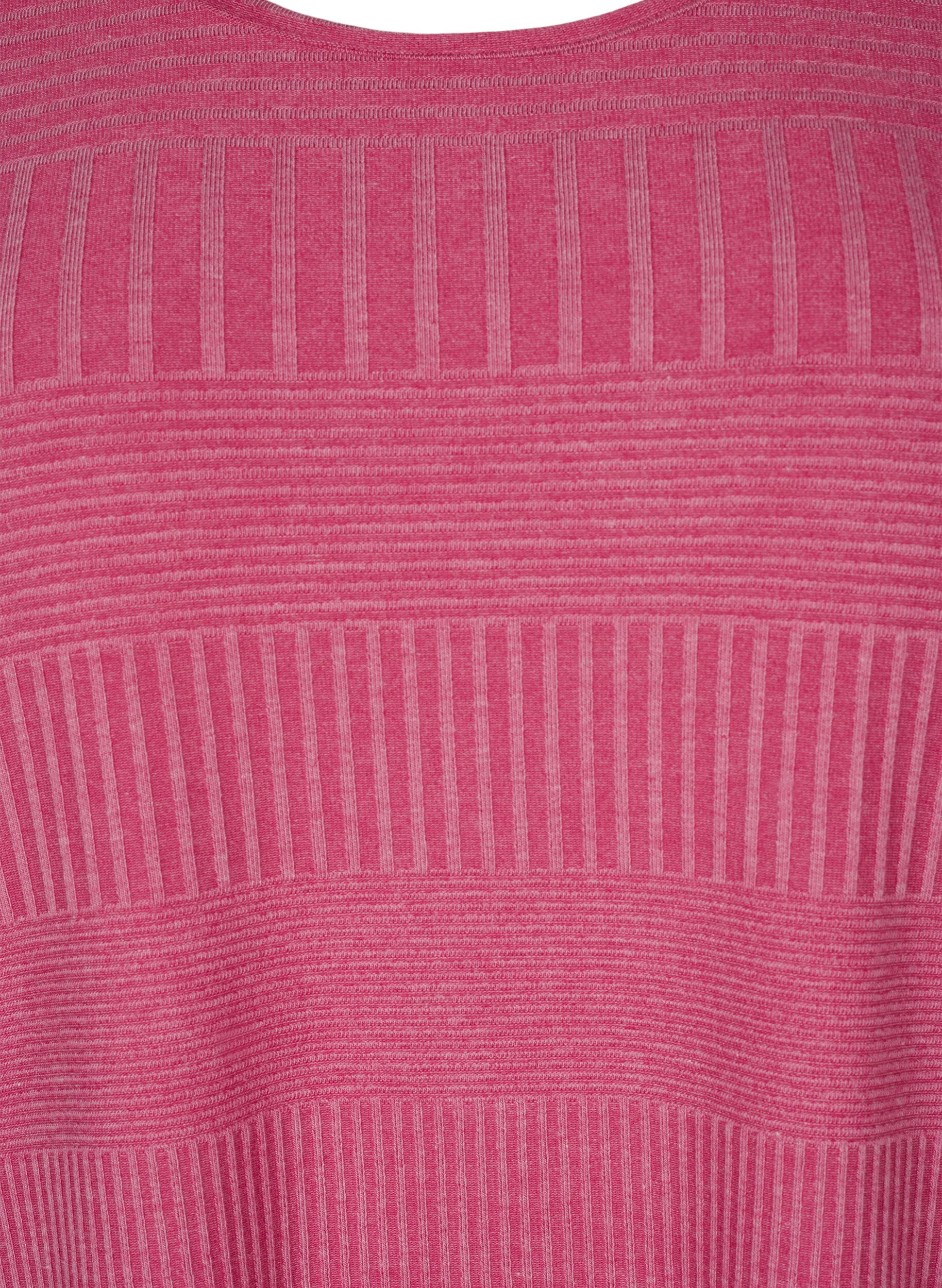 Zizzi Robe avec manches 3/4 et motif ray&eacute;, Malaga Mel., Packshot image number 2