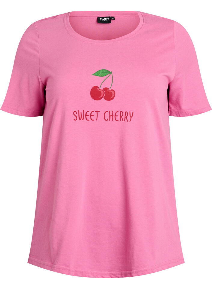 T-shirt imprim&eacute;, Rose, Packshot image number 0