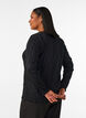 Blouse en jersey ondul&eacute;, Noir, Model image number 2