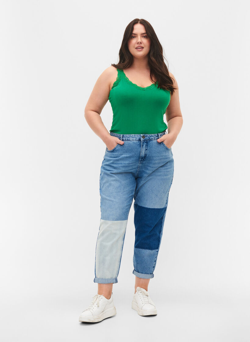 2er-Pack Tops mit Spitze, Navy B/Jolly Green, Model image number 2