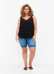 Top avec dentelle en viscose, Black, Model image number 2