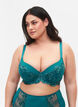 Soutien-gorge en dentelle avec armature et rembourrage, Green-Blue Slate, Model image number 0