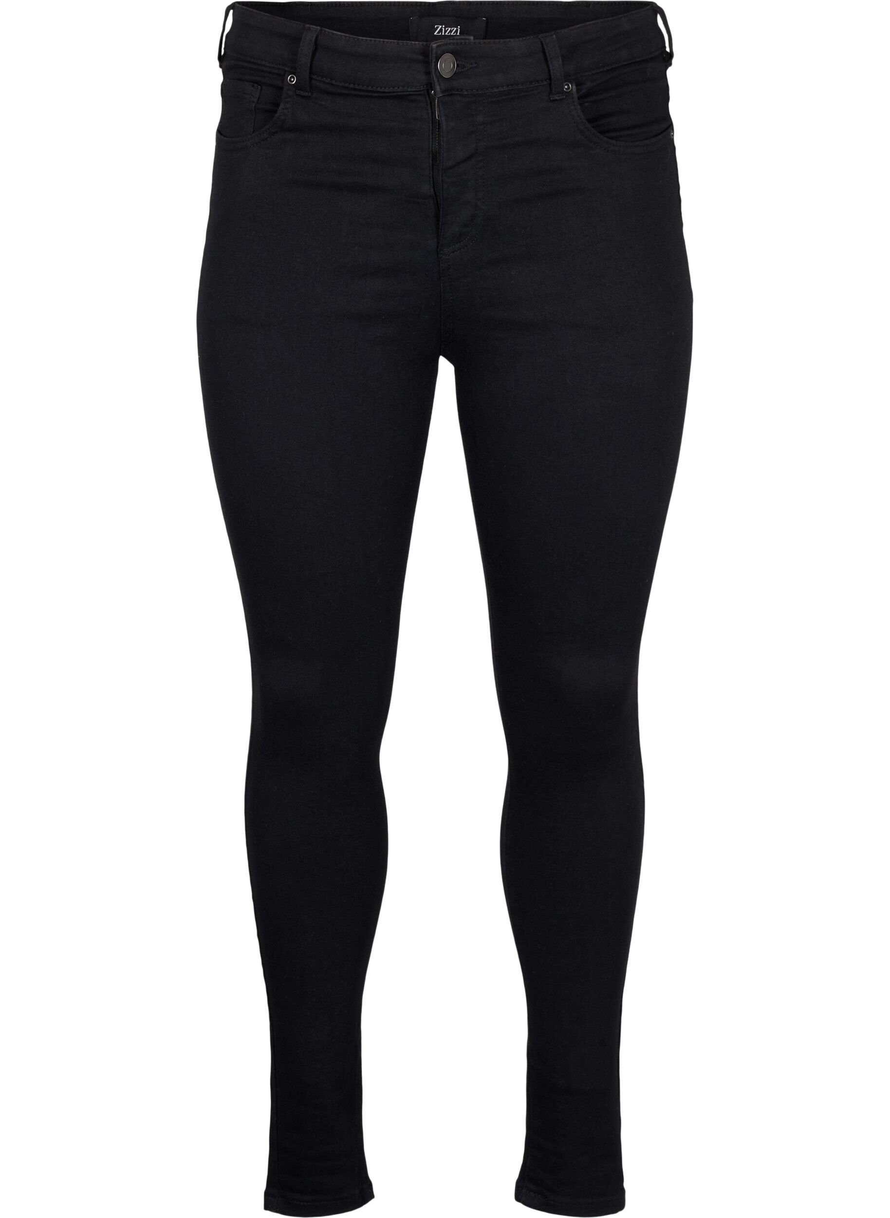 Zizzi Super Slim-Fit-Jeans mit hoher Taille, Black, Packshot image number 0