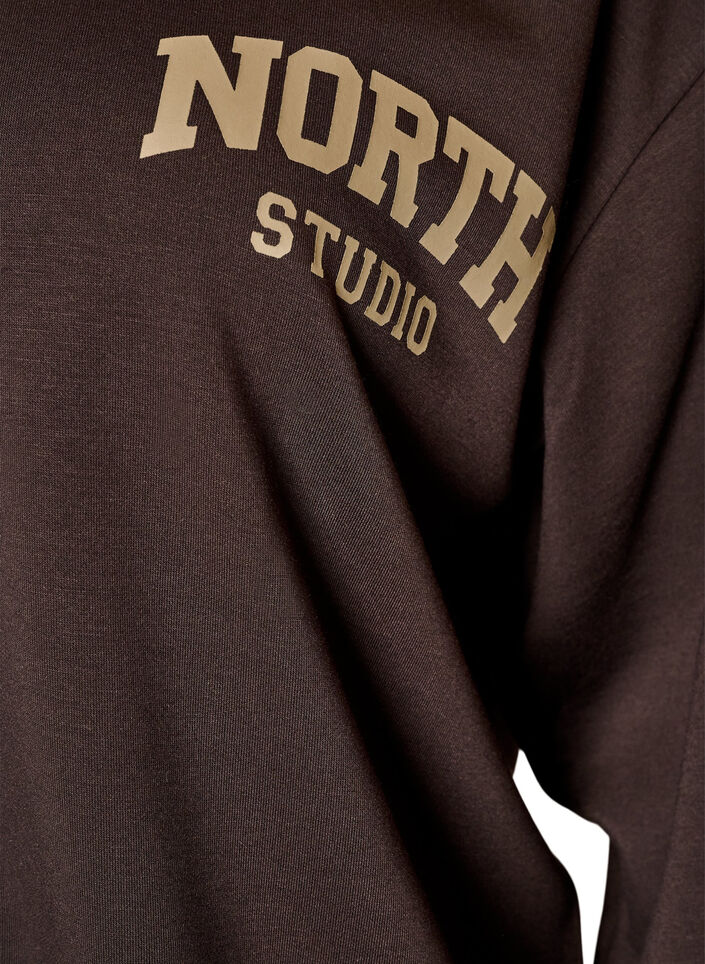 Sporty Bomber-Cardigan mit Rei&szlig;verschluss und hohem Kragen, Braun, Packshot image number 2