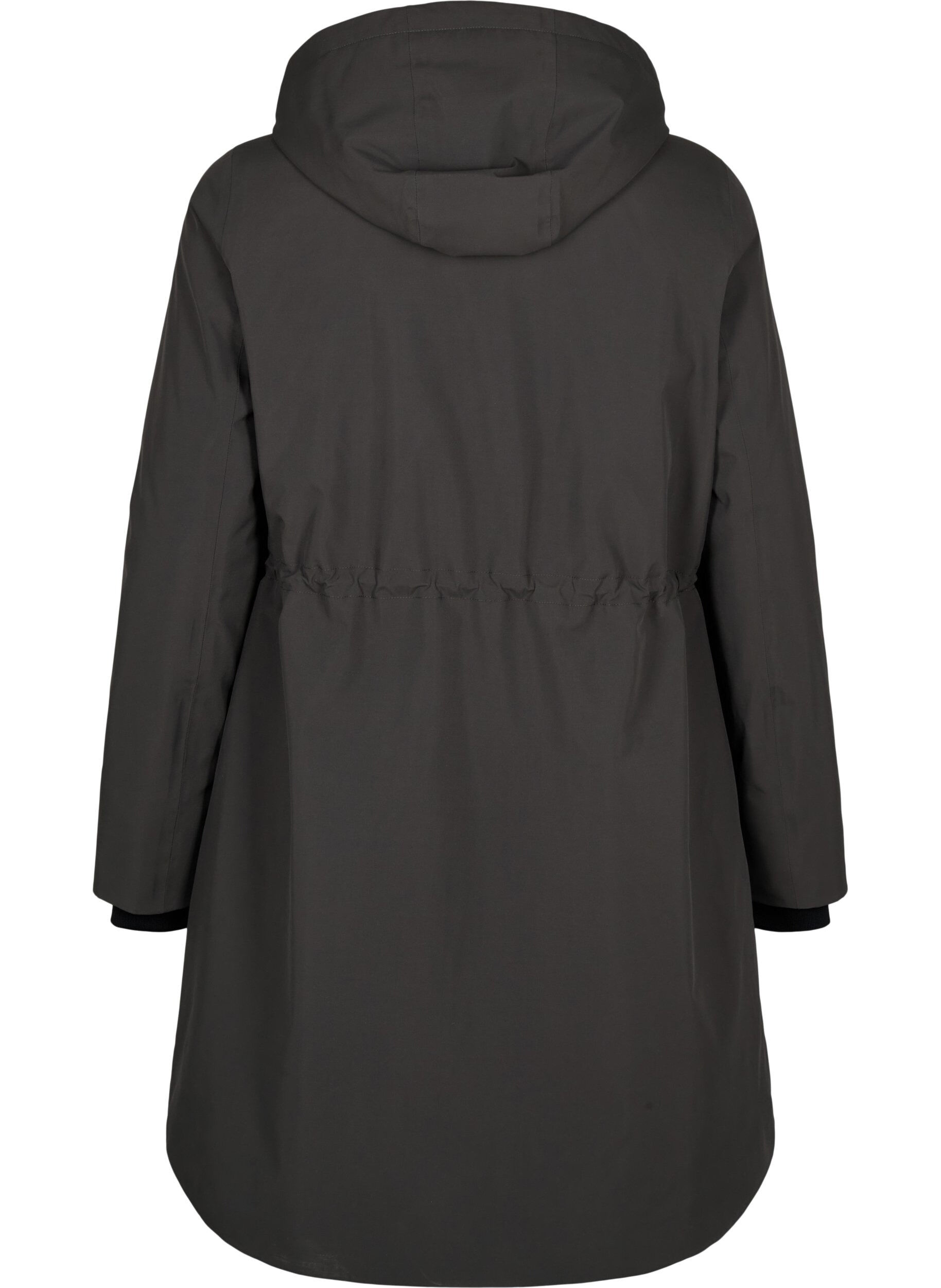 Zizzi Funktioneller Parka-Wintermantel mit Kapuze, Raven, Packshot image number 1