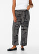 Pantalon taille haute en viscose, Noir, Model image number 2