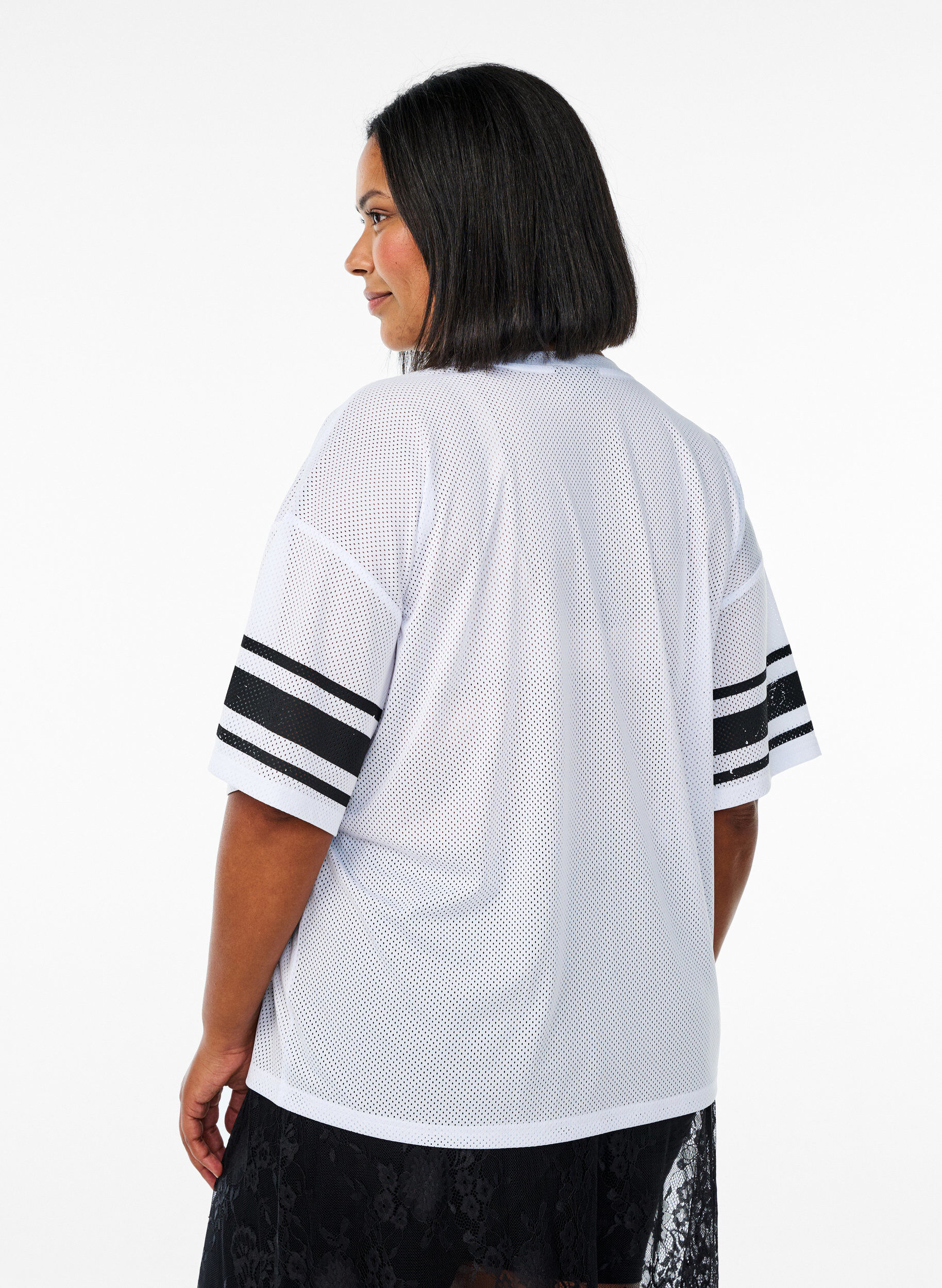 Zizzi T-shirt sport avec imprim&eacute; devant, White, Model image number 1