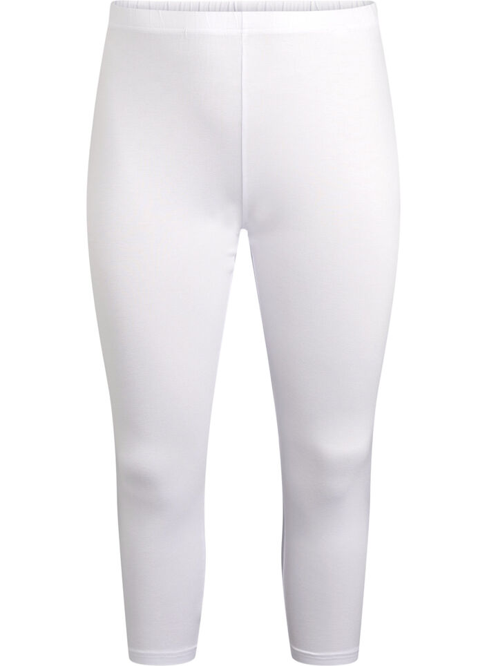 Leggings basiques longueur 3/4 en viscose, Blanc, Packshot image number 0