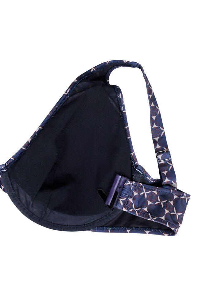 Bas de bikini taille haute avec jambe échancrée, Bleu, Packshot image number 3