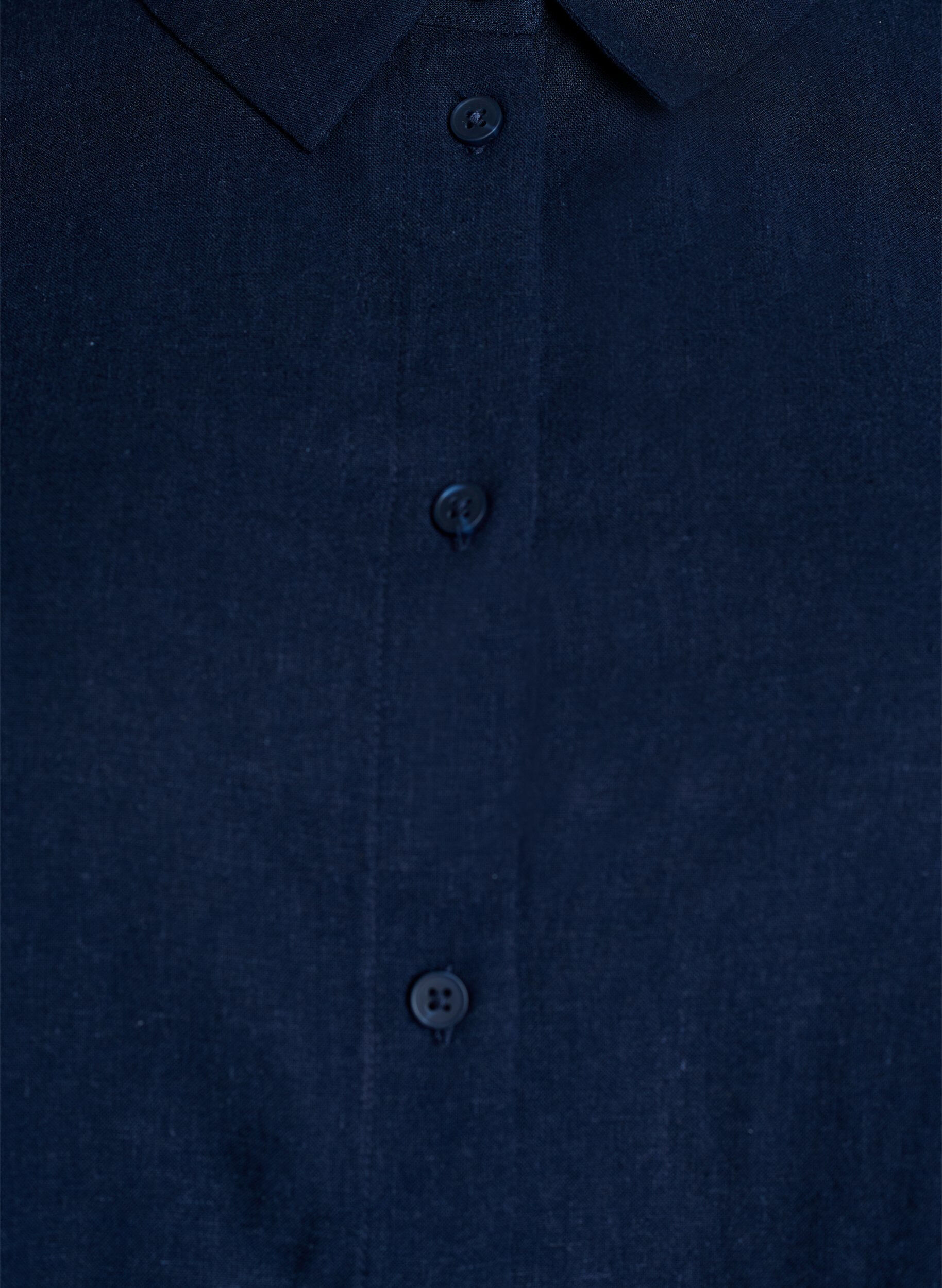 Zizzi Kurzarmhemd aus Leinen und Viskose, Blau, Packshot image number 2