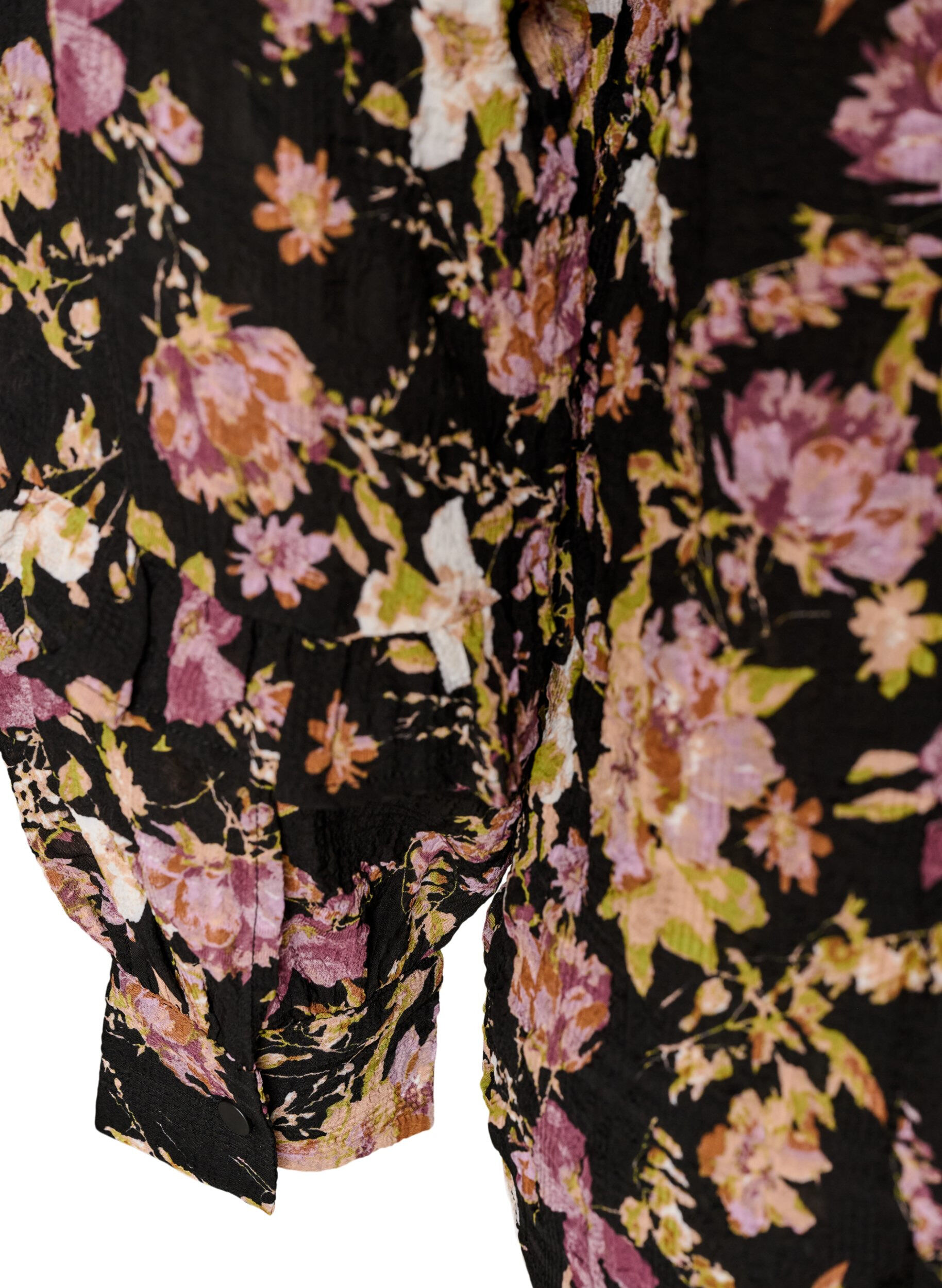 ZizziBluse mit Blumenprint und R&uuml;schendetails, Schwarz, Packshot image number 3