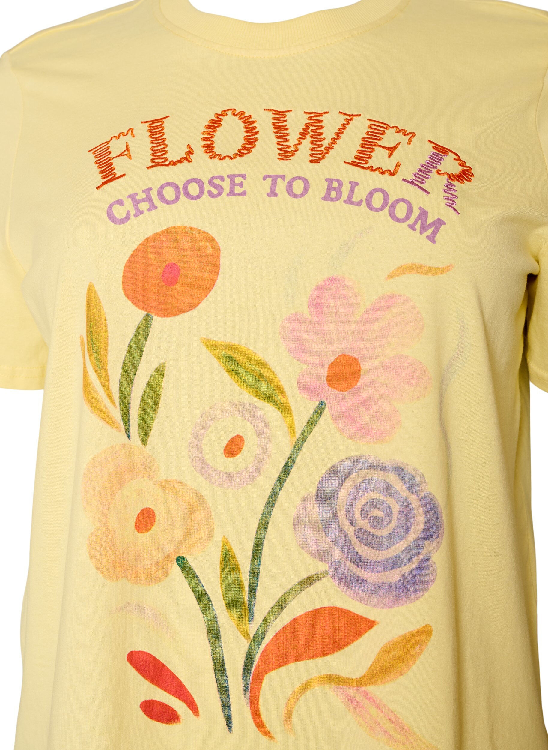 ZizziT-shirt aus Baumwolle mit Print, Gelb, Packshot image number 2