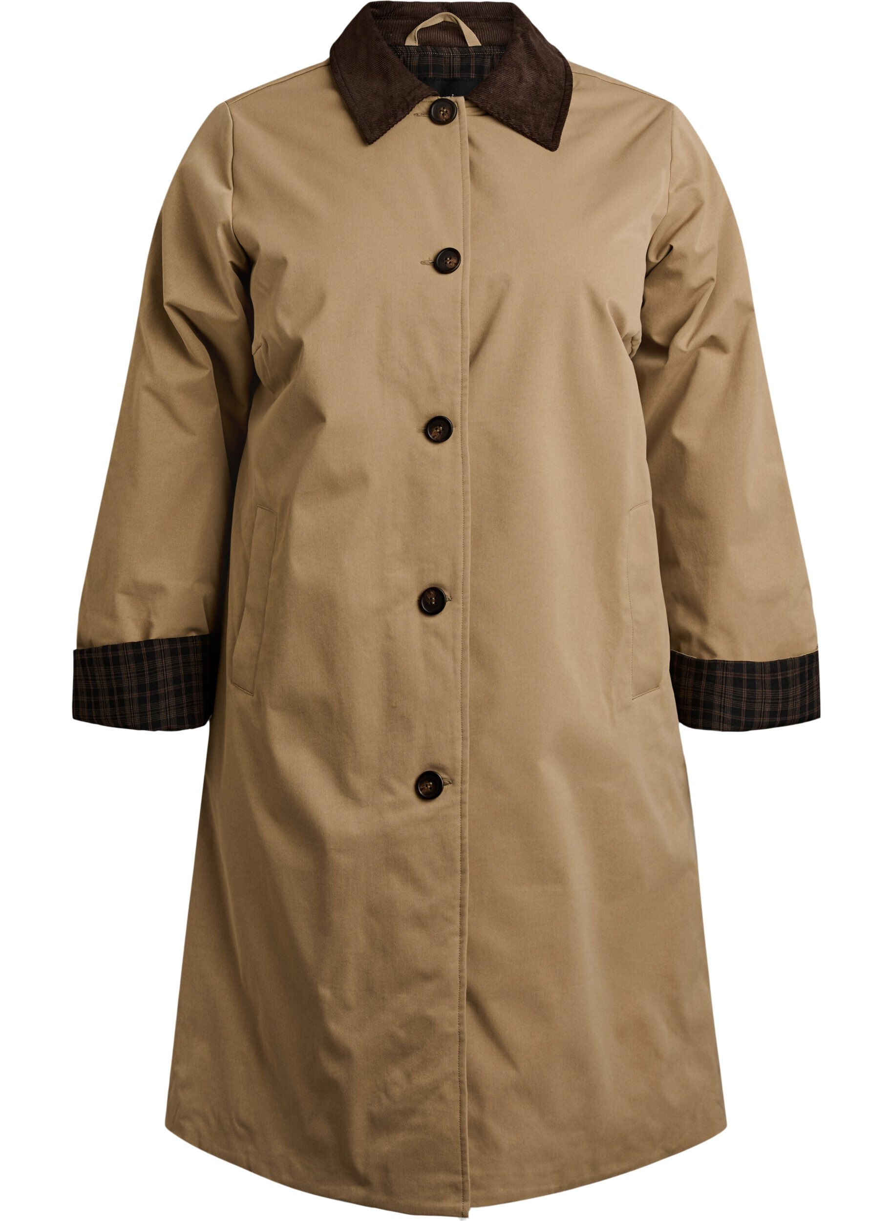 Mittellange Jacke mit Cordkragen