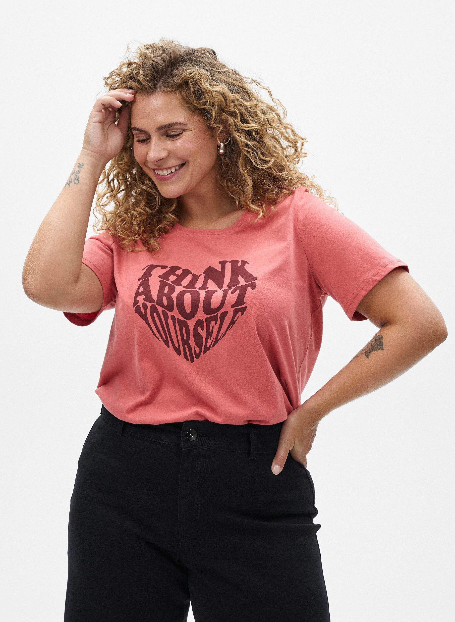 FLASH - T-shirt avec motif, Rose poudr&eacute;e, Model