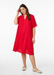 Robe courte en mousseline de coton avec motif, Rouge, Model image number 1