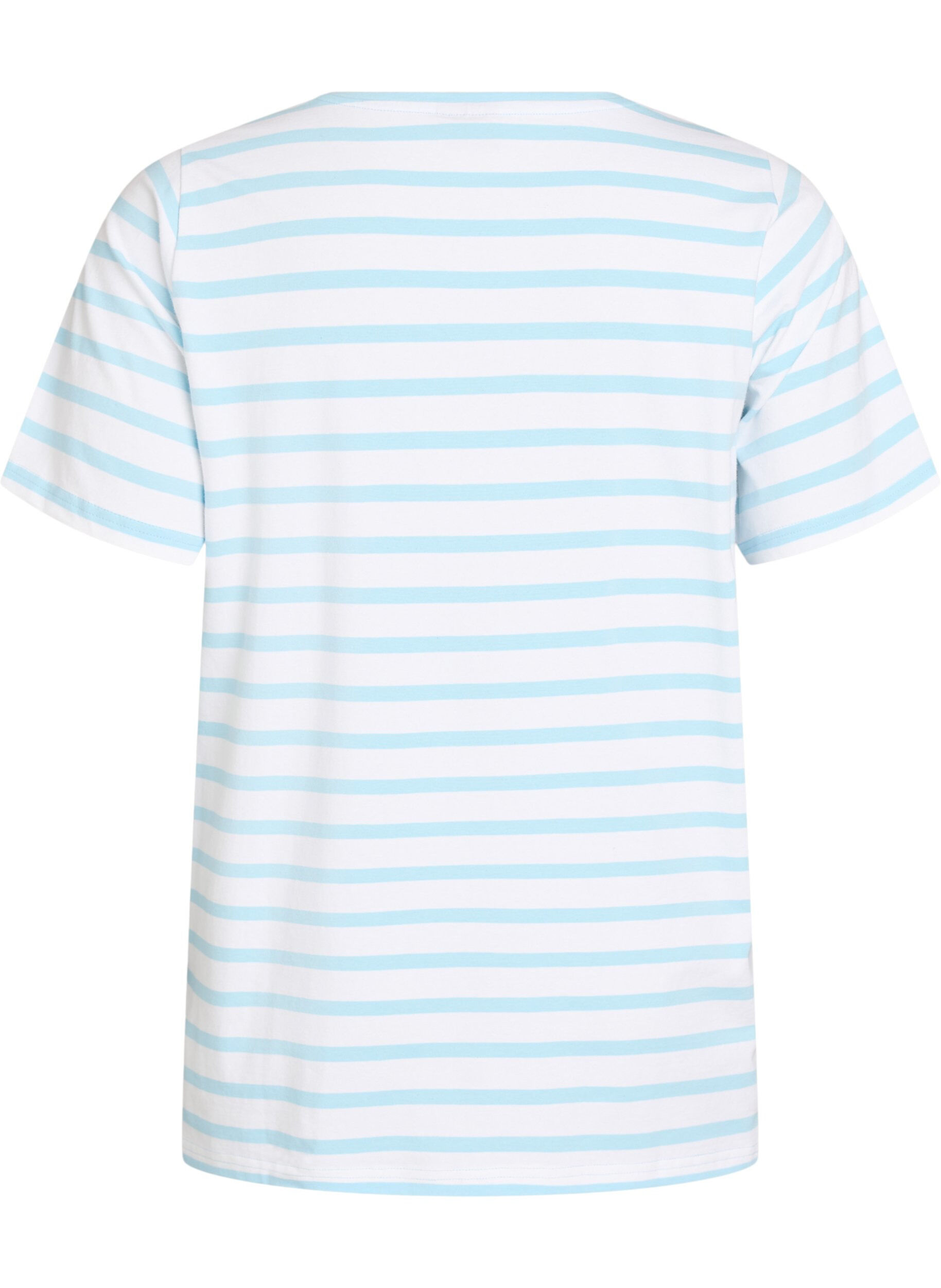 Zizzi T-shirt ray&eacute; en coton biologique, Bleu Clair, Packshot image number 1