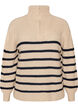 Pull en tricot avec col haut et fermeture &eacute;clair, Vanille, Packshot image number 0