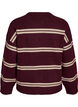 Blouse en maille avec doubles rayures contrastantes, Bordeaux, Packshot image number 1