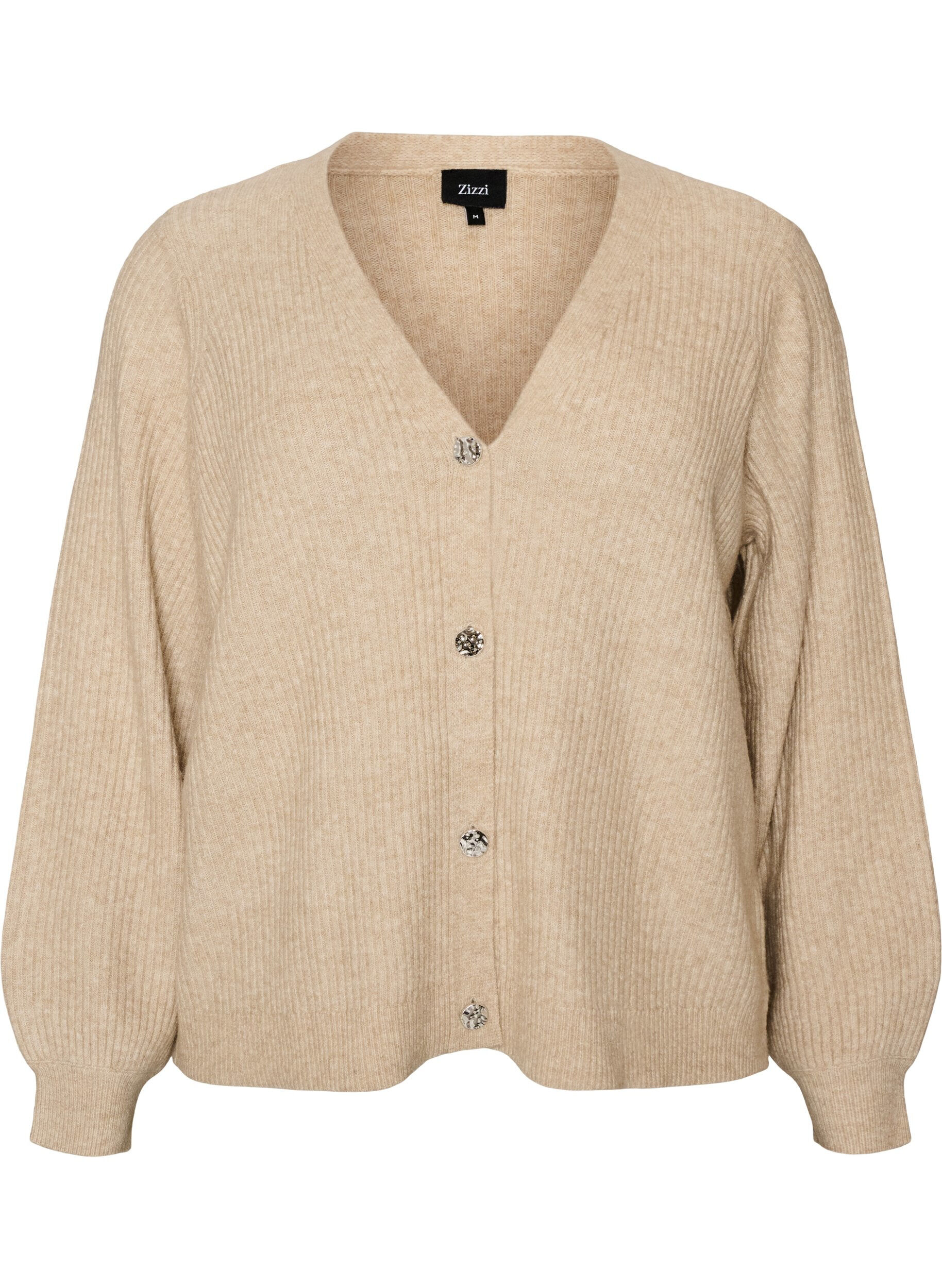 Cardigan avec col en V et texture c&ocirc;tel&eacute;e