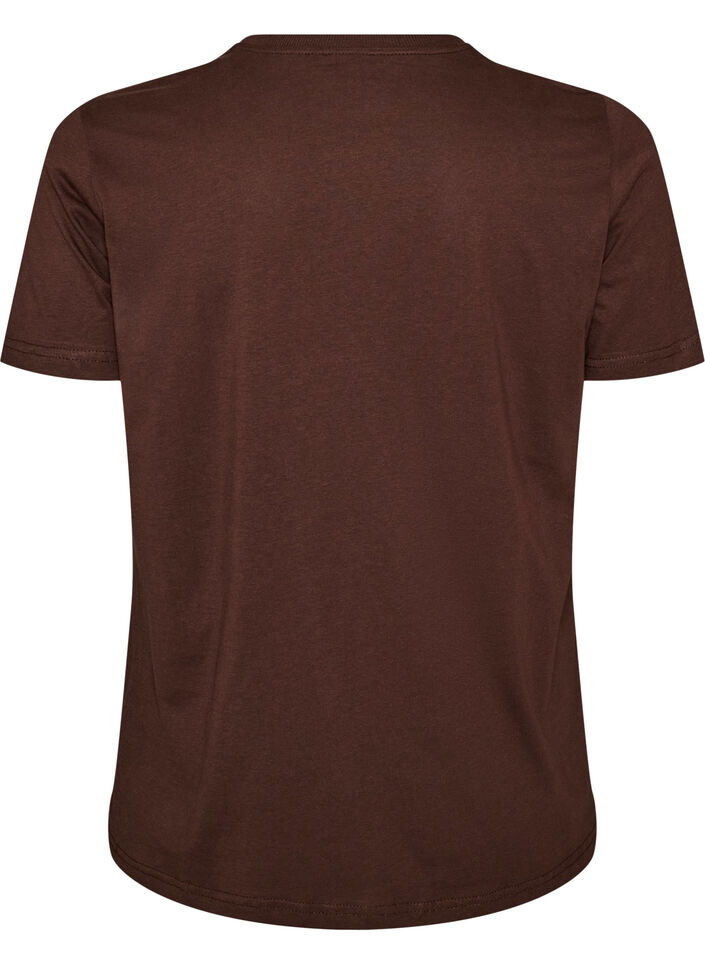 T-shirt en coton avec imprim&eacute; devant, Marron, Packshot image number 1