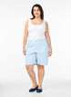 Bermuda-Shorts mit hohem Bund und Streifenmuster, Blau, Model image number 1