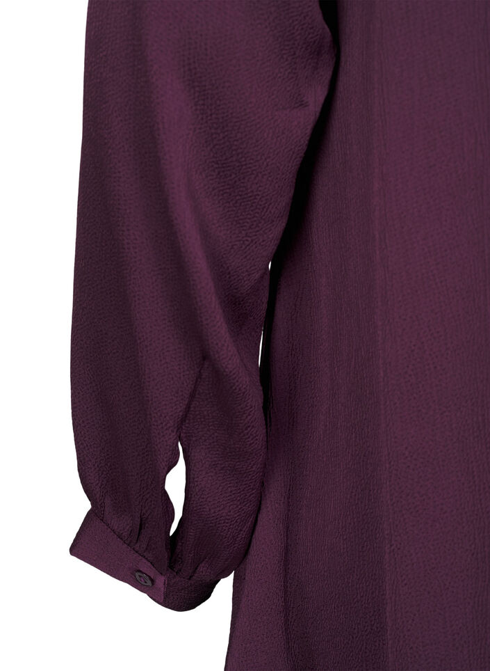 Lange Bluse mit Knöpfen und langen Ärmeln, Potent Purple, Packshot image number 3