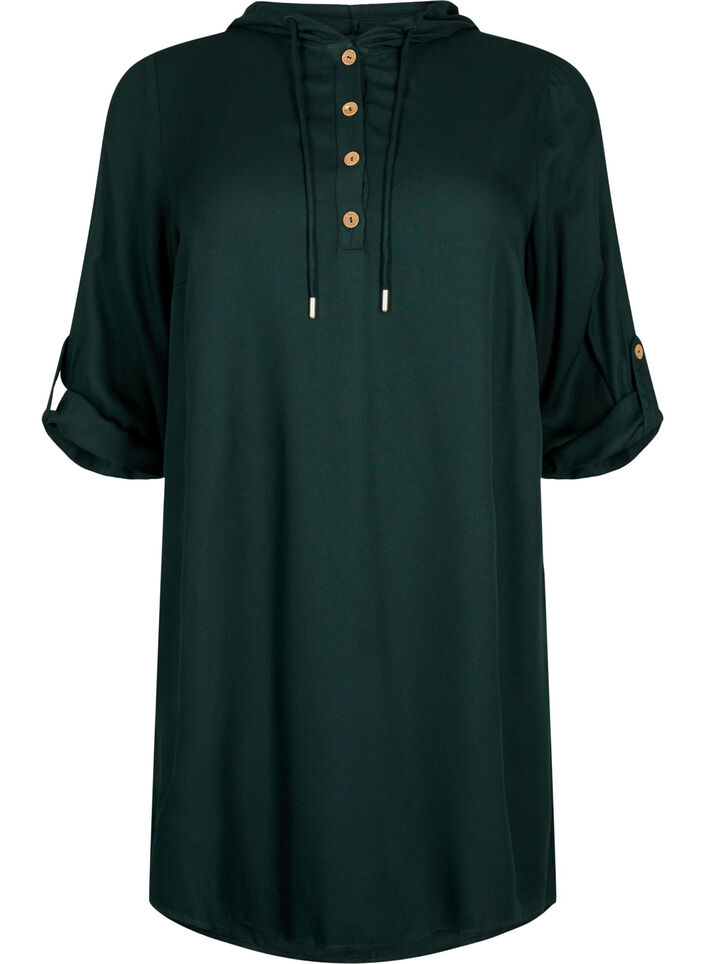 Tunique en viscose avec capuche, Scarab, Packshot image number 0