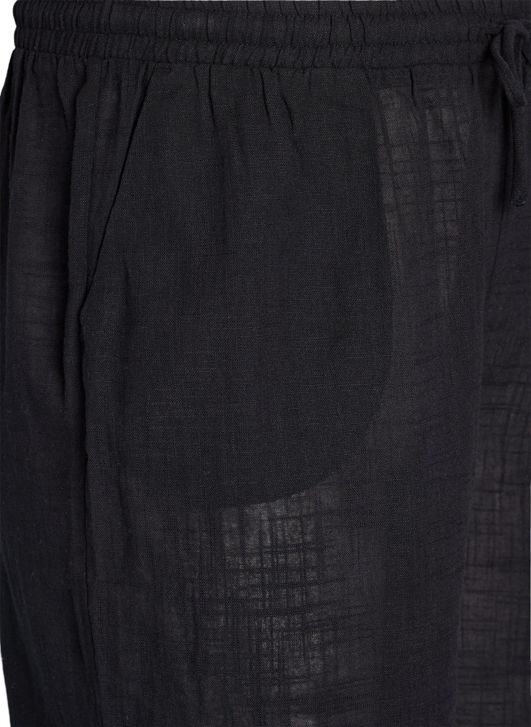 Zizzi FLASH - Gerade geschnittene Hose mit hoher Taille, Schwarz, Packshot image number 2