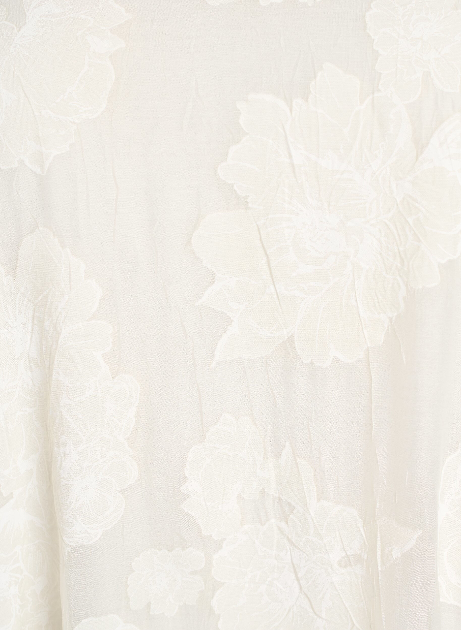 Zizzi Robe midi &agrave; imprim&eacute; floral et manches 3/4 transparentes, Beige, Packshot image number 2