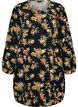 Robe courte en coton avec un ourlet &eacute;lastique et des manches longues, Noir, Packshot image number 0