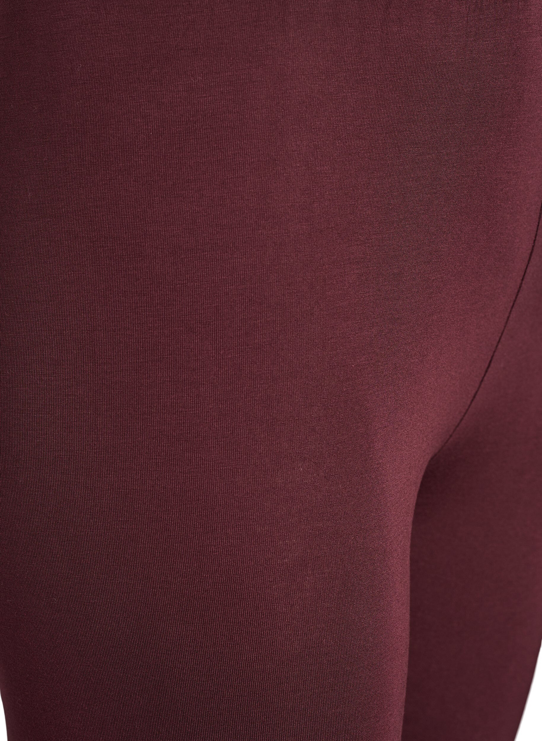 Zizzi Basic Leggings aus Viskose, Dunkles Bordeaux, Packshot image number 2