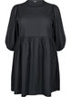FLASH - Robe courte avec texture et manches 3/4, Black, Packshot image number 0
