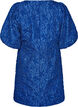 Robe en jacquard &agrave; coupe &eacute;vas&eacute;e avec manches bouffantes, Bleu, Packshot image number 1