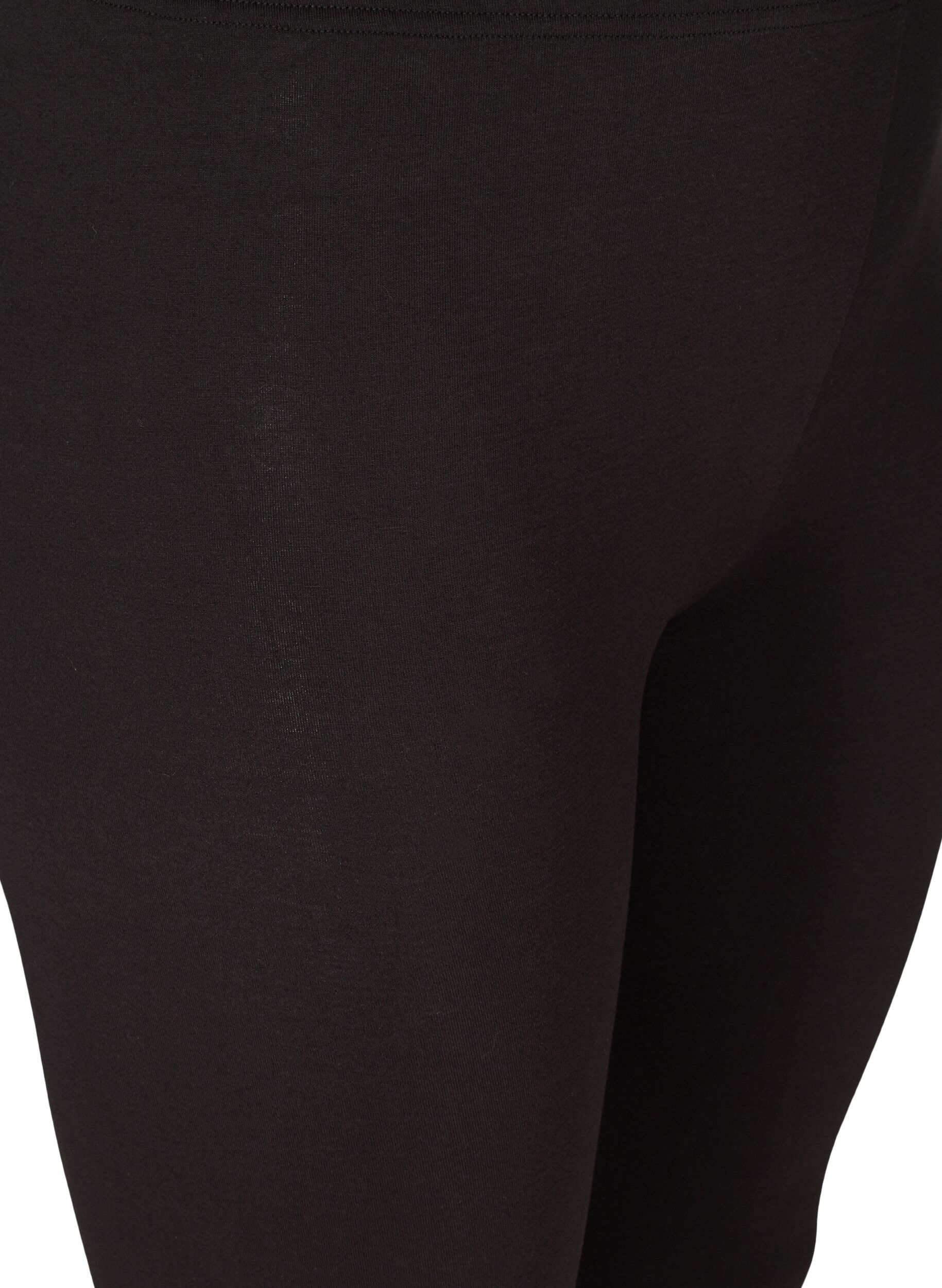 Zizzi Basic 3/4-Leggings mit Faltendetails, Black, Packshot image number 2