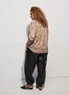 Chemise &agrave; rayures avec fleurs brod&eacute;es, Marron, Model image number 2