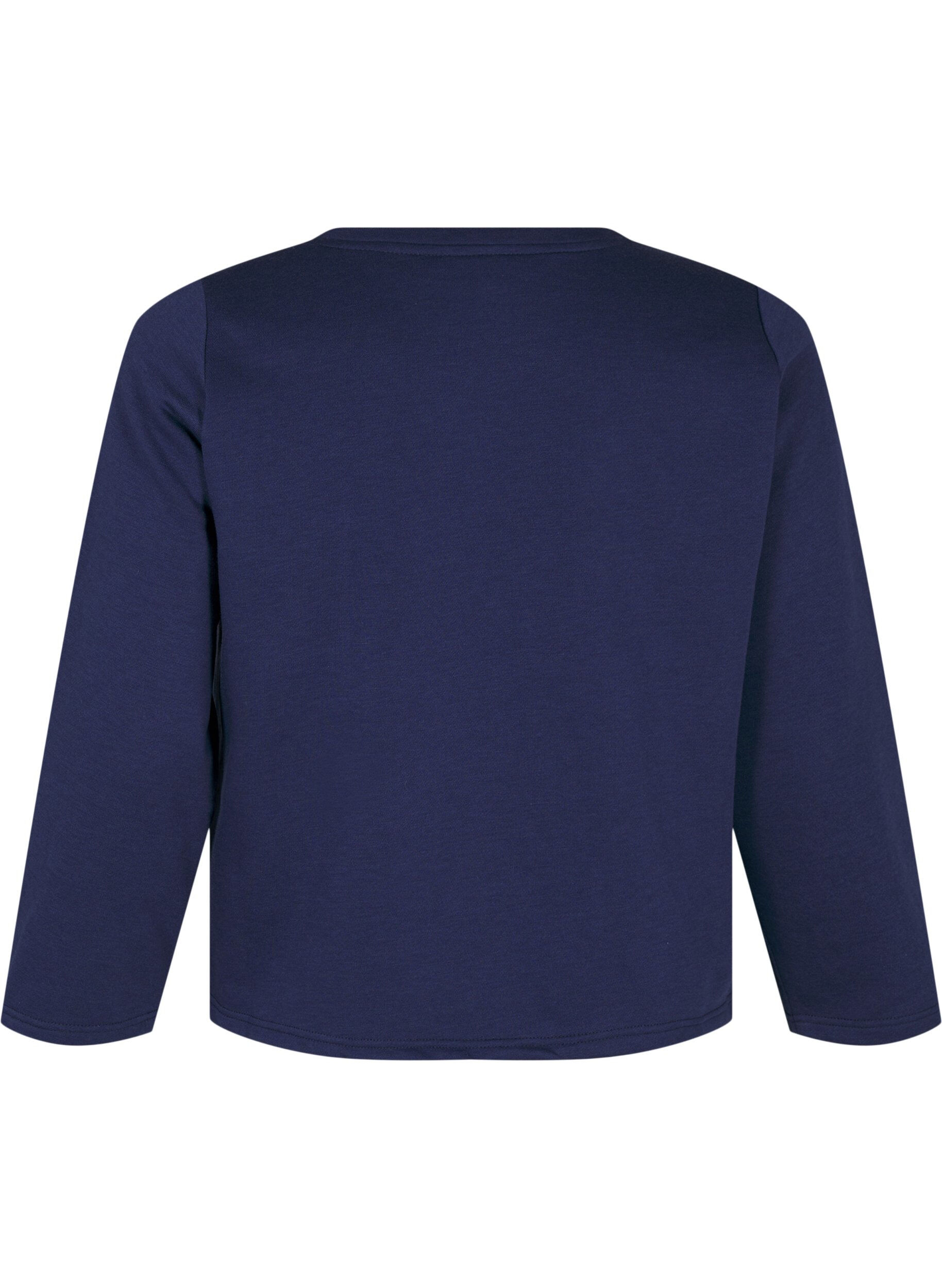 Zizzi Kurzer Sweatshirt mit Perlendetails, Blau, Packshot image number 1