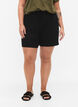 Short ample en viscose avec côtes, Black, Model image number 2