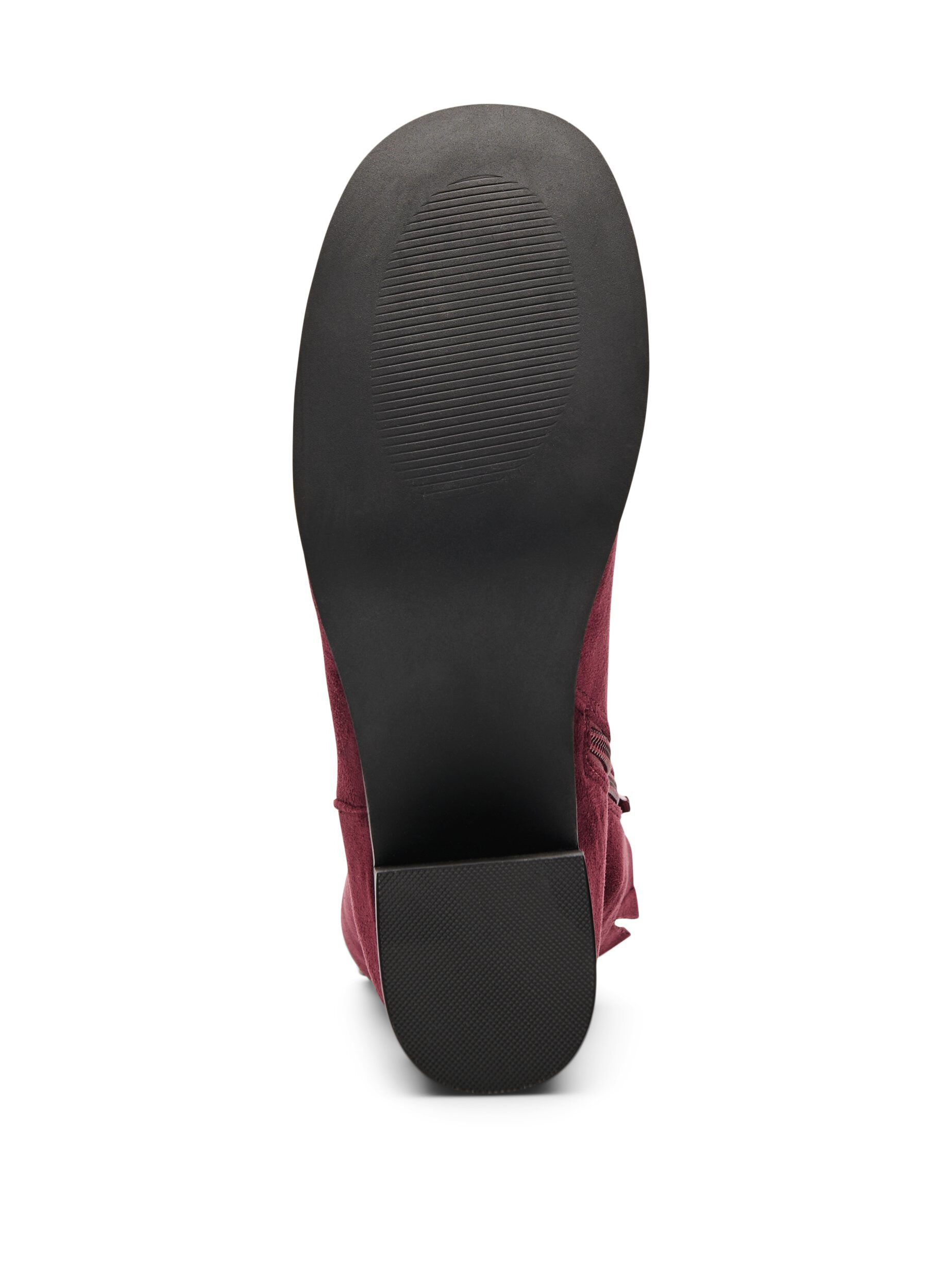 Zizzi Large - Bottine en su&eacute;dine avec un bout rond, Bordeaux, Packshot image number 3