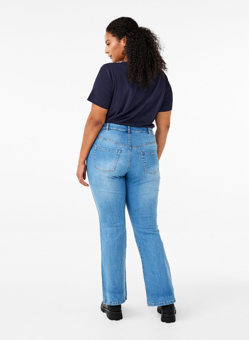 Ellen Bootcut-Jeans mit hoher Taille, Blau, Model image number 1