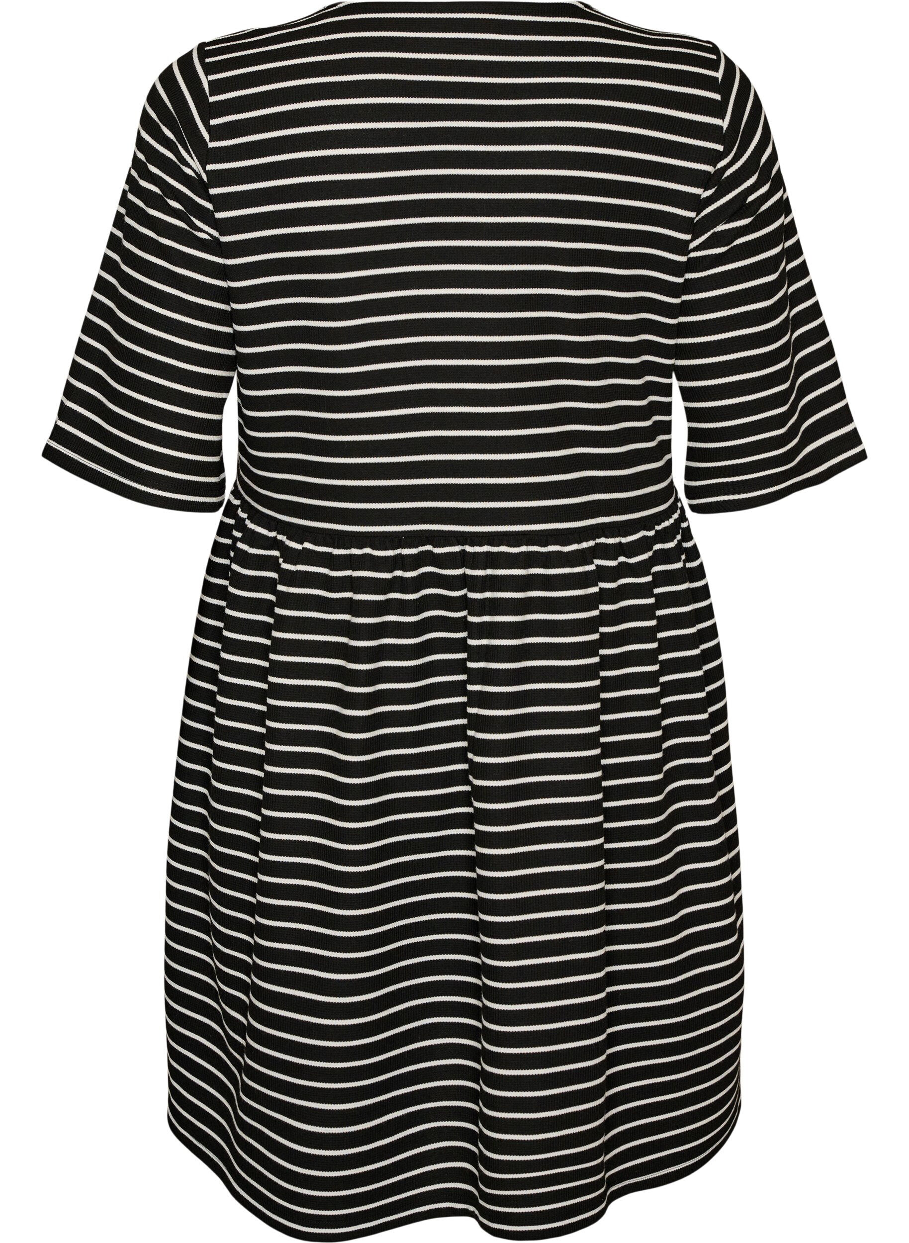 ZizziRobe avec texture c&ocirc;tel&eacute;e et taille empire, Blanc, Packshot image number 1