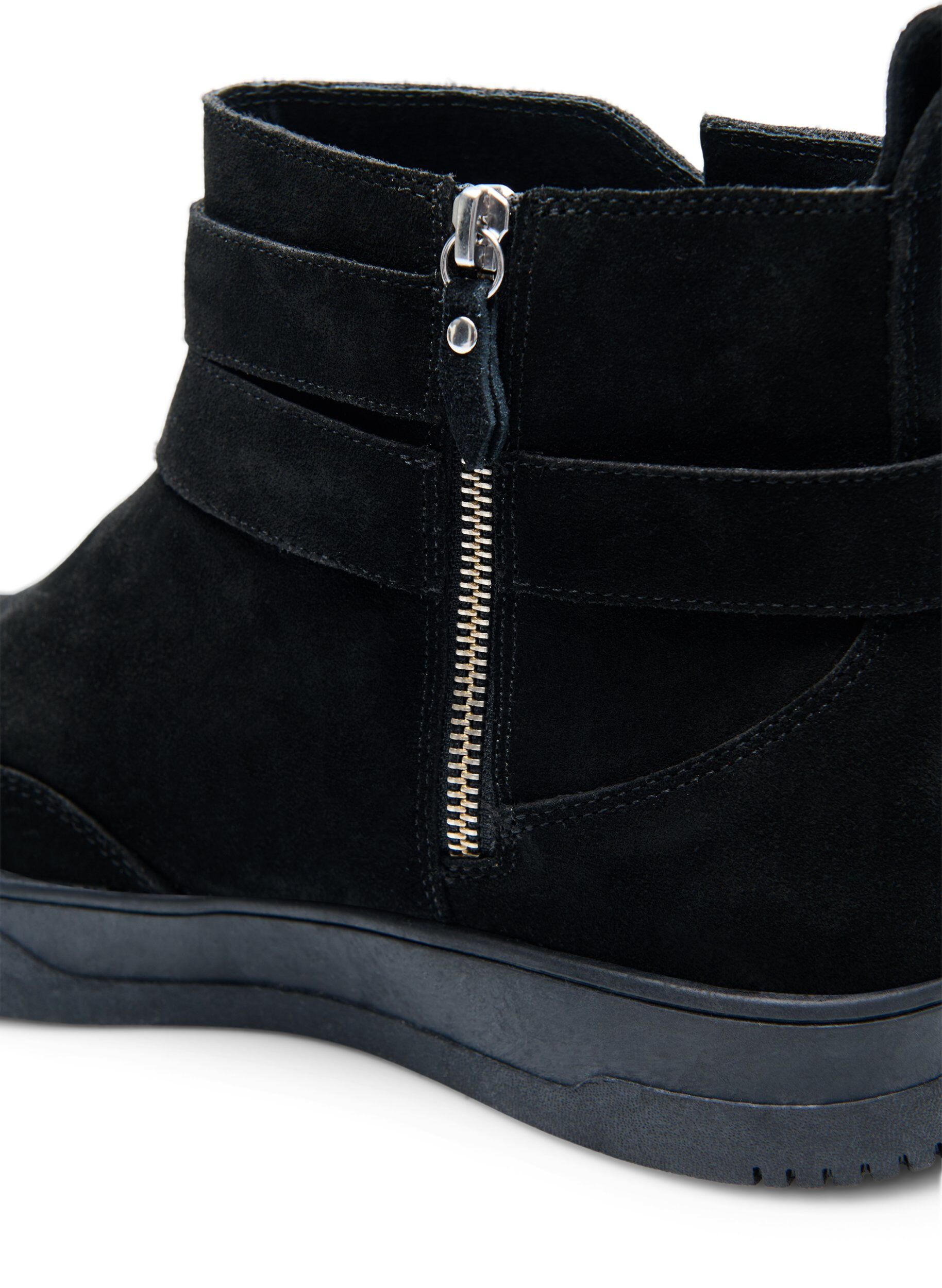 Zizzi Bottines coupe large en daim, Black, Packshot image number 4