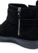 Kurzer, weit geschnittener Stiefel aus Wildleder, Black, Packshot image number 4