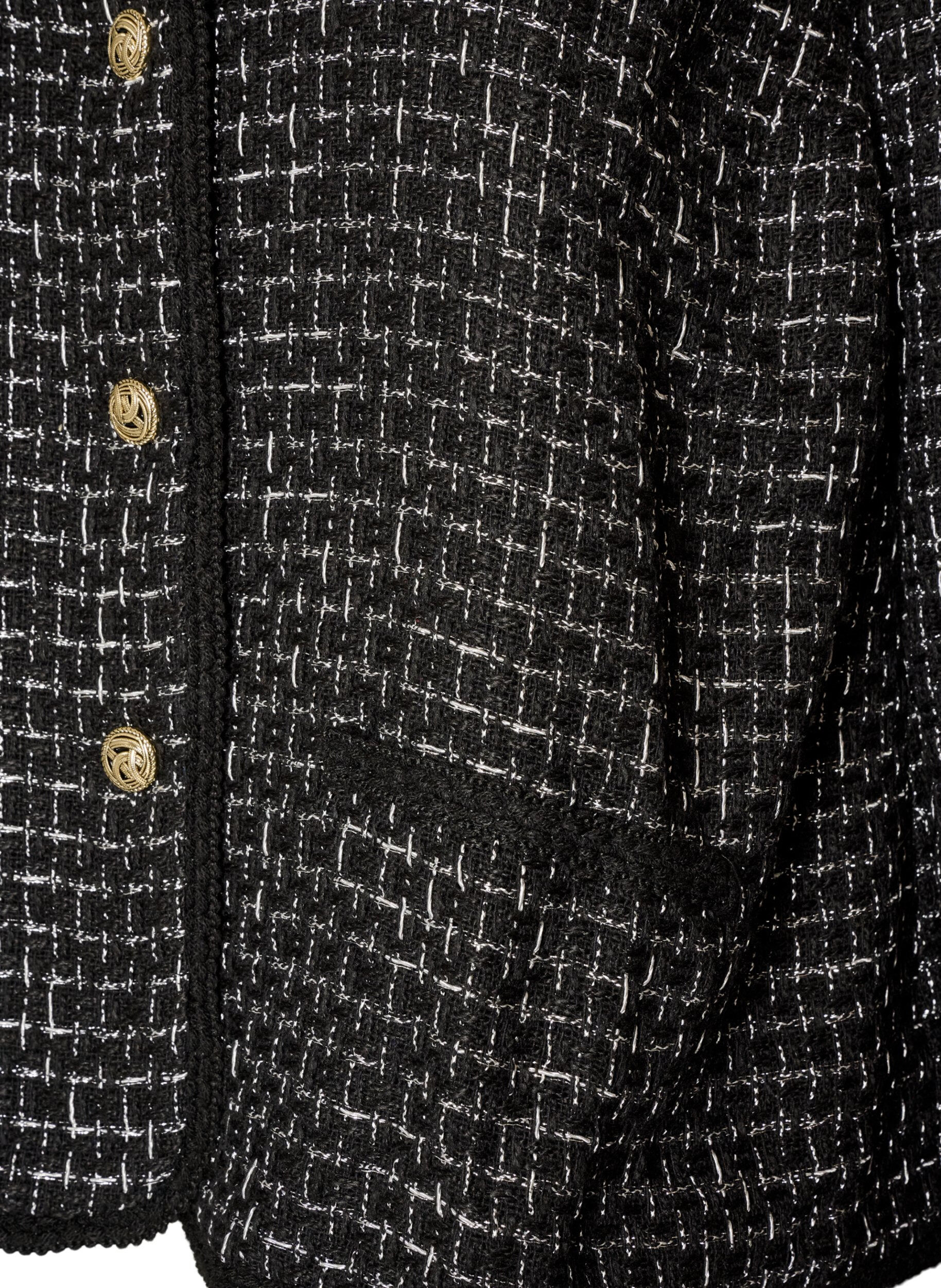 ZizziVeste en boucl&eacute; avec boutons dor&eacute;s, Noir, Packshot image number 3